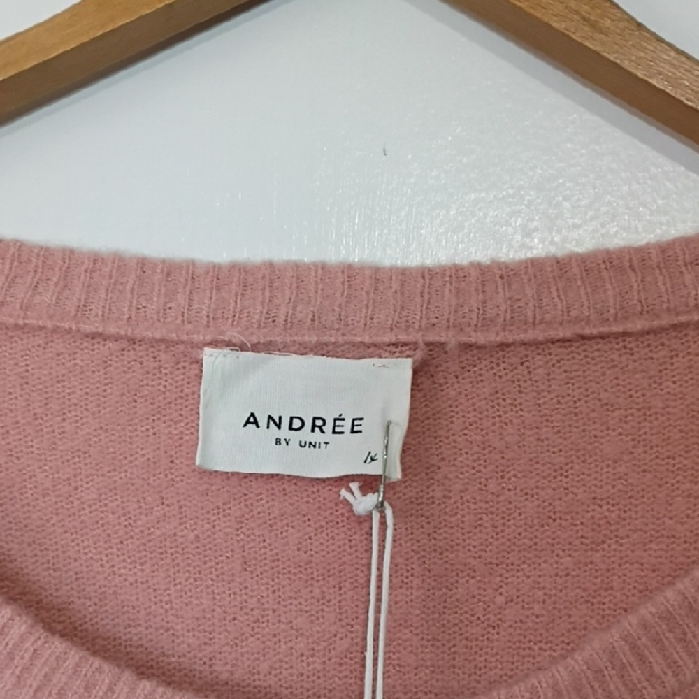 Andree By Unit Women’s Blush Pink Sweatshirt – Size 1X (NWT) - Picture 2 of 11